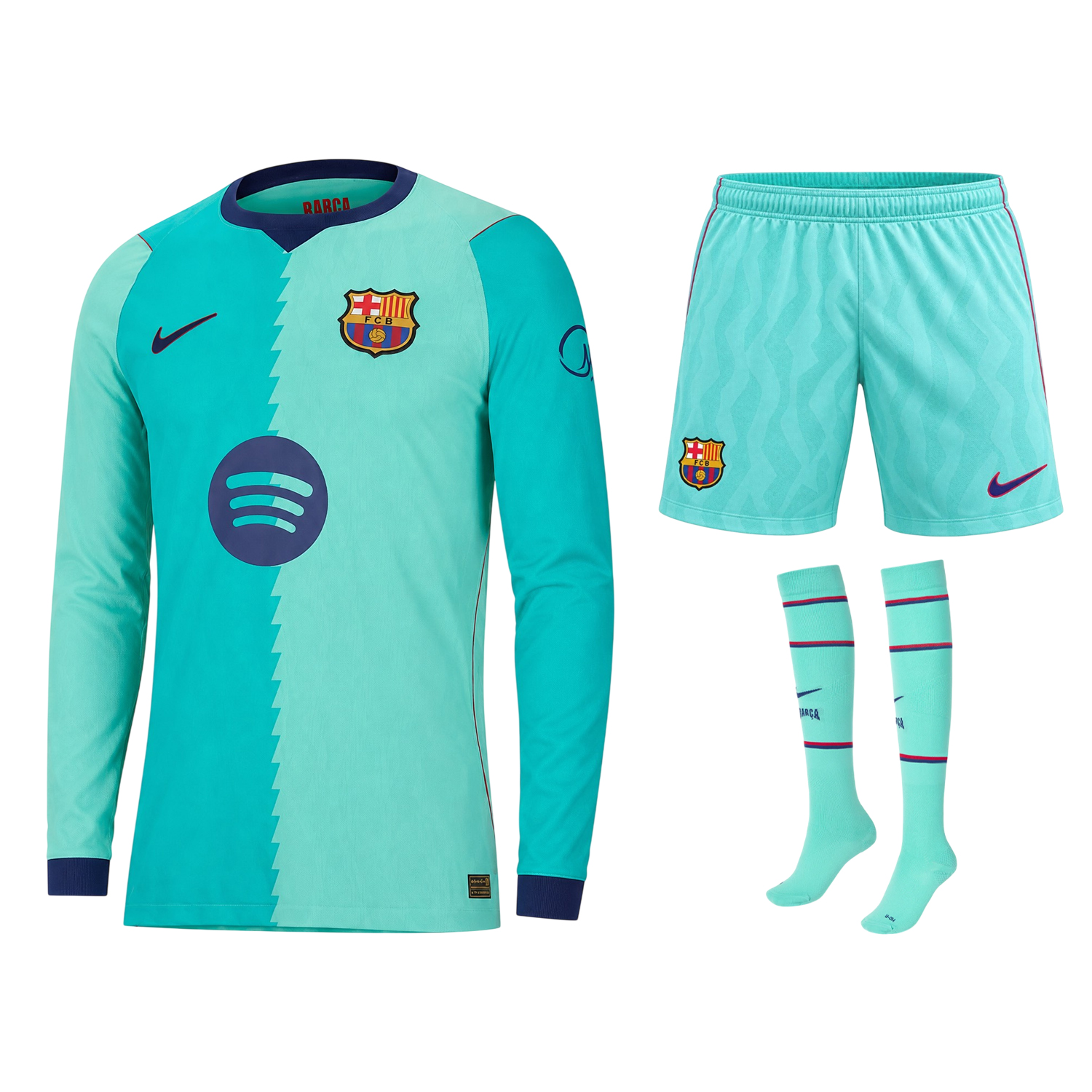 ست سوم آستین بلند بارسلونا 2026-2027 | ورژن هوادار